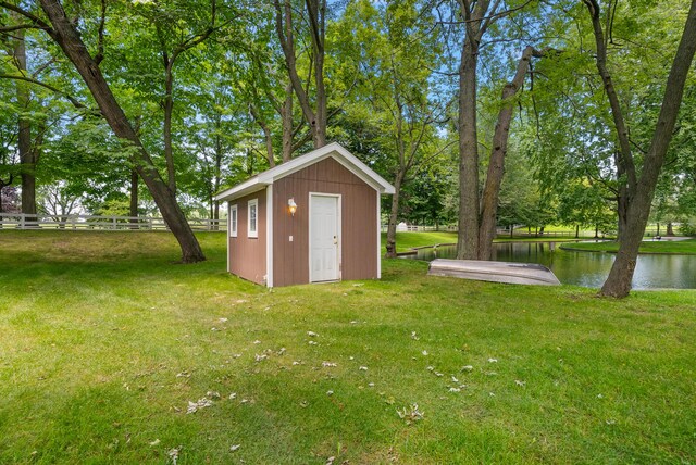 6130 Eidson Rd, Saint Joseph, MI 49085 - view of shed featuring a water view