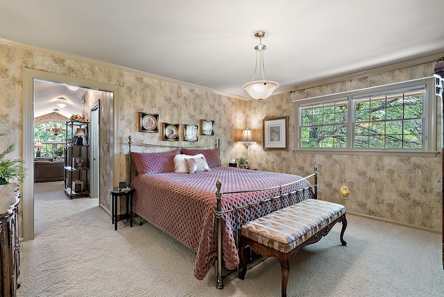 6130 Eidson Rd, Saint Joseph, MI 49085 - carpeted bedroom with baseboards and crown molding