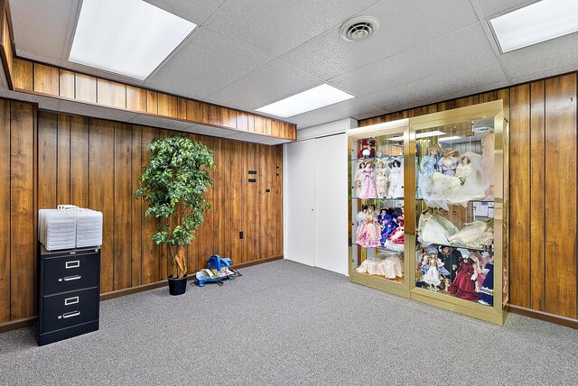 6130 Eidson Rd, Saint Joseph, MI 49085 - finished basement featuring carpet flooring and wooden walls