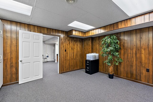 6130 Eidson Rd, Saint Joseph, MI 49085 - finished basement with wooden walls and carpet flooring