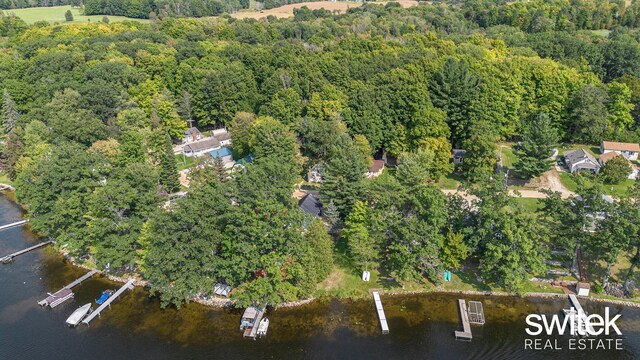 14194 Hicks Lake Rd, Evart, MI 49631 - bird's eye view with a forest view and a water view