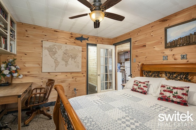 14194 Hicks Lake Rd, Evart, MI 49631 - carpeted bedroom with wood walls