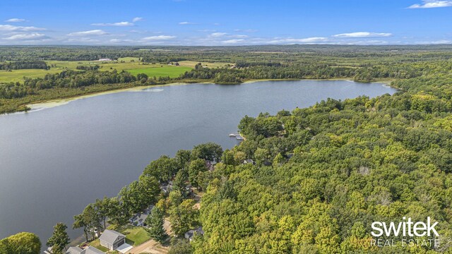 14194 Hicks Lake Rd, Evart, MI 49631 - aerial view with a forest view and a water view