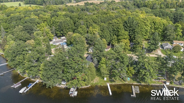 14194 Hicks Lake Rd, Evart, MI 49631 - aerial view with a forest view and a water view