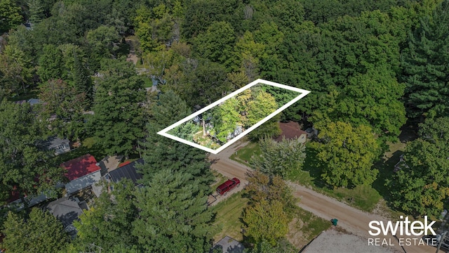 14194 Hicks Lake Rd, Evart, MI 49631 - aerial view with a forest view