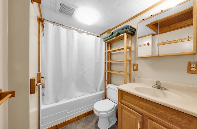 306 Eubank St, Novi, MI 48377 - full bath featuring toilet, vanity, shower / tub combo, and tile patterned floors