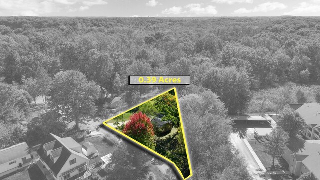 306 Eubank St, Novi, MI 48377 - aerial view of property's location featuring a forest and property boundaries highlighted