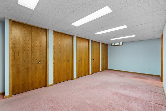 1569 Sheffield Dr, Ypsilanti, MI 48198 - finished below grade area with carpet flooring, a paneled ceiling, and baseboards