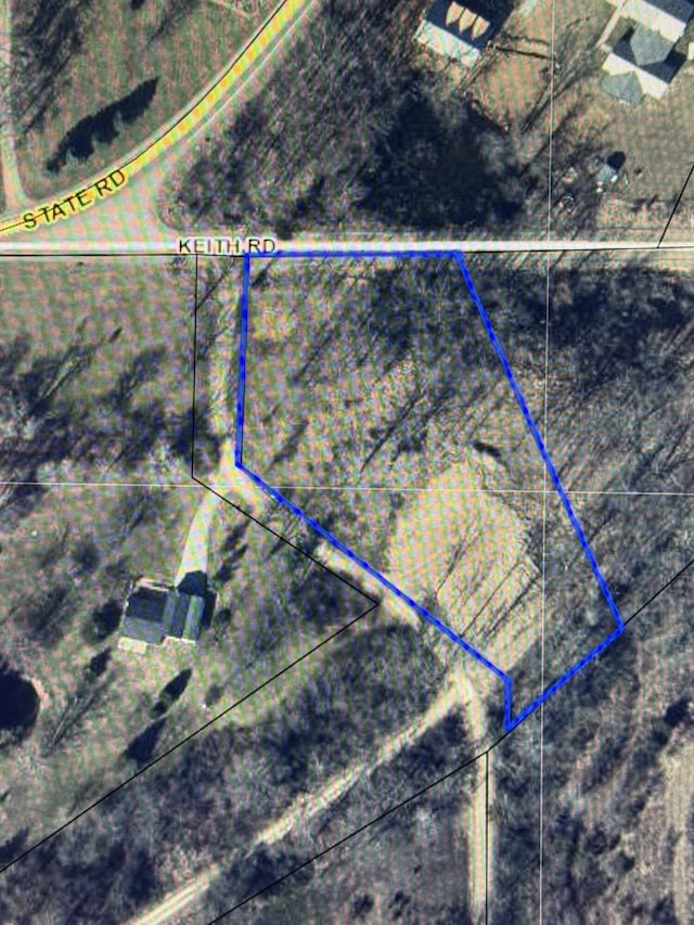 4745 Keith Rd, Hillsdale, MI 49242 - aerial view of property's location featuring property parcel outlined