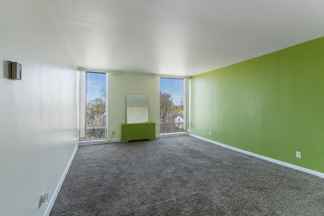 spare room featuring baseboards and carpet