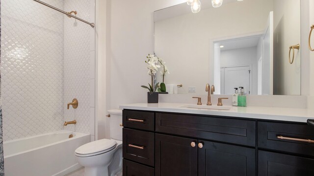 7917 Grand St, Dexter, MI 48130 - bathroom featuring shower / bath combo with shower curtain, vanity, and toilet