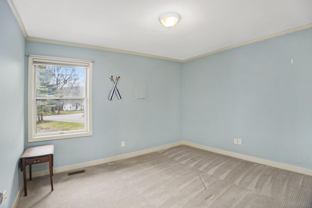 15330 Krueger St Unit 19, Spring Lake, MI 49456 - carpeted spare room with crown molding, visible vents, and baseboards