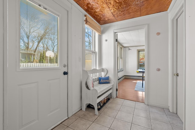 551 W Bridge St, Plainwell, MI 49080 - doorway featuring an ornate ceiling and light tile patterned floors