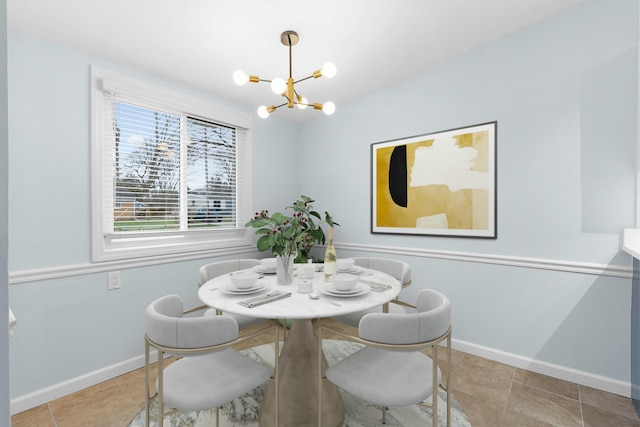 2817 Cumberland Ave, Ann Arbor, MI 48104 - dining area with baseboards and a notable chandelier