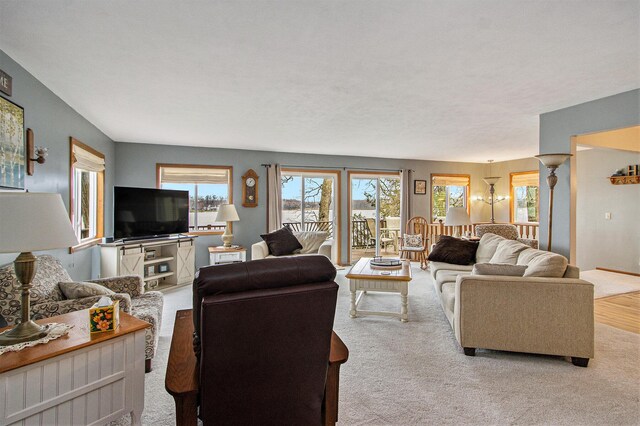 15095 N Barton Lake Dr, Vicksburg, MI 49097 - living room with carpet
