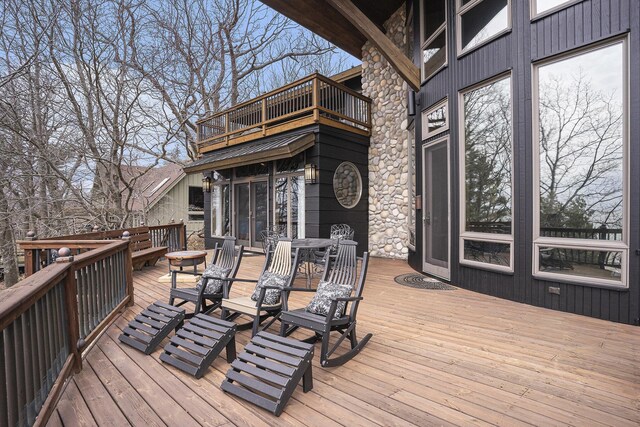 6993 S Lakeshore Dr, Pentwater, MI 49449 - view of wooden deck