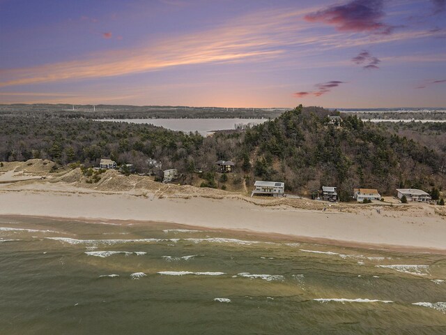 6993 S Lakeshore Dr, Pentwater, MI 49449 - drone / aerial view featuring a view of the beach and a water view