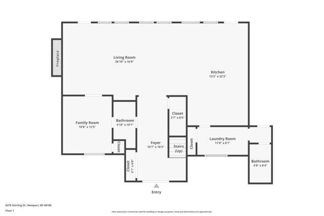 6376 Sterling Dr, Newport, MI 48166 - floor plan