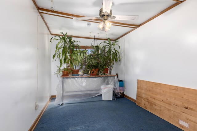 7190 Thornapple River Ct SE, Alto, MI 49302 - unfurnished room with ceiling fan, carpet flooring, and baseboards