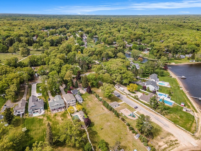 575 Glenwood Ave, Muskegon, MI 49445 - aerial overview of property's location featuring a heavily wooded area and a nearby body of water