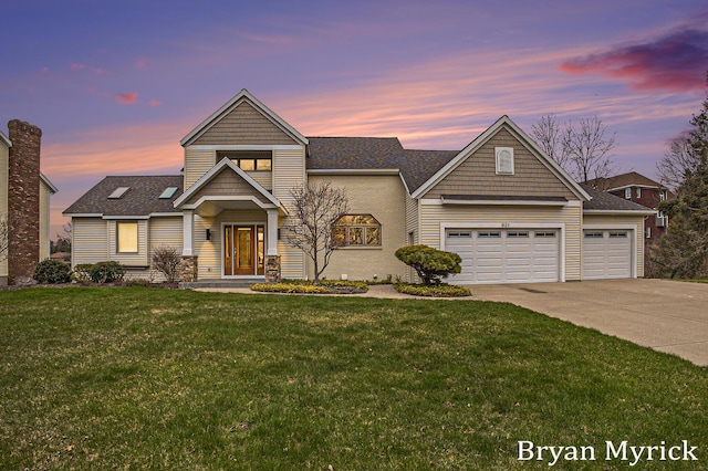921 Meadow Ridge Dr, Holland, MI 49424 - craftsman-style house with a front lawn, a shingled roof, a garage, and driveway