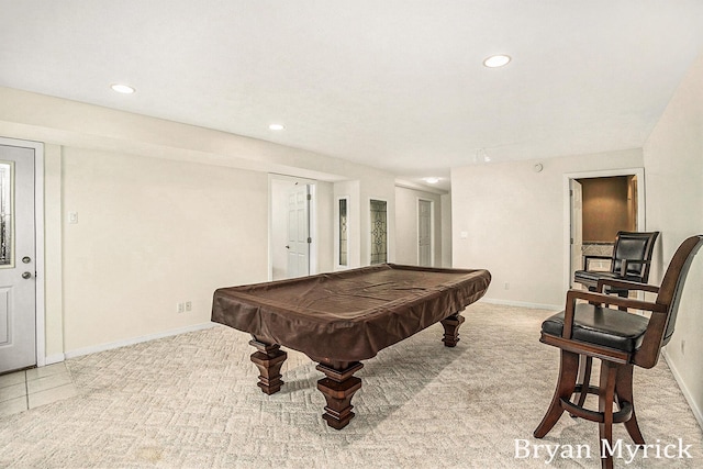 921 Meadow Ridge Dr, Holland, MI 49424 - rec room featuring light colored carpet, baseboards, and recessed lighting
