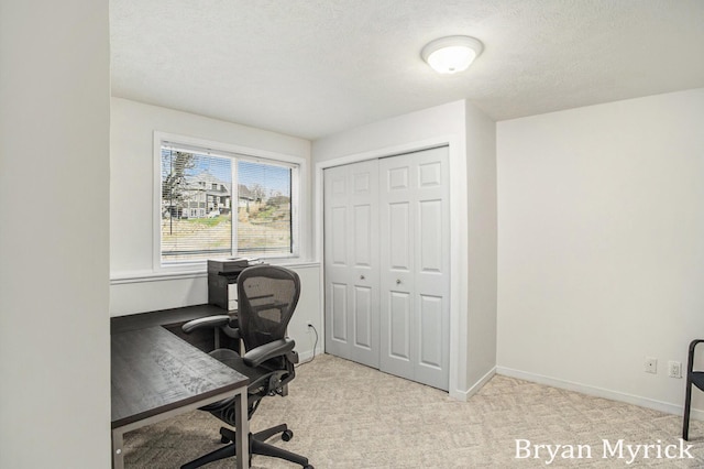 921 Meadow Ridge Dr, Holland, MI 49424 - office space with light carpet, baseboards, and a textured ceiling