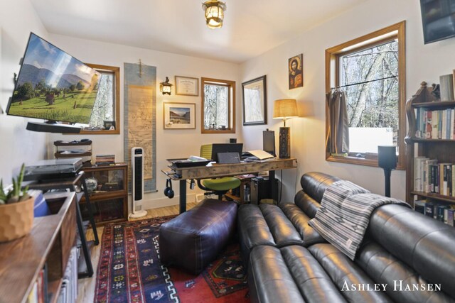 5615 Egypt Valley Ave NE, Belmont, MI 49306 - home office with wood finished floors