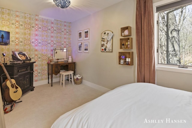 5615 Egypt Valley Ave NE, Belmont, MI 49306 - carpeted bedroom featuring baseboards and wallpapered walls