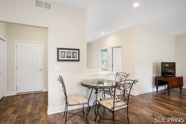1549 Center Hill Rd SE Unit 37, Lowell, MI 49331 - dining room with dark wood-style floors, baseboards, and recessed lighting