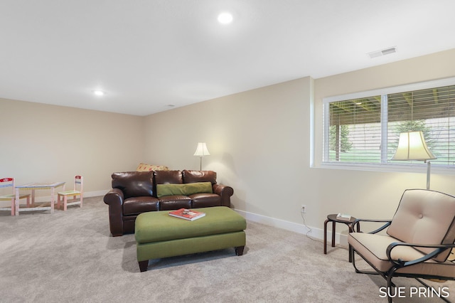 1549 Center Hill Rd SE Unit 37, Lowell, MI 49331 - living area with carpet floors, baseboards, and recessed lighting
