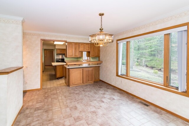9675 Nabozny Dr, Milan, MI 48160 - kitchen with baseboards and wallpapered walls