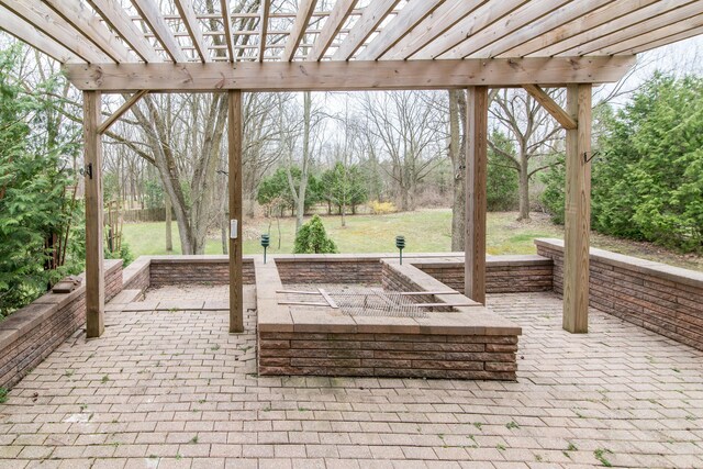 9675 Nabozny Dr, Milan, MI 48160 - view of patio with a pergola and a fire pit