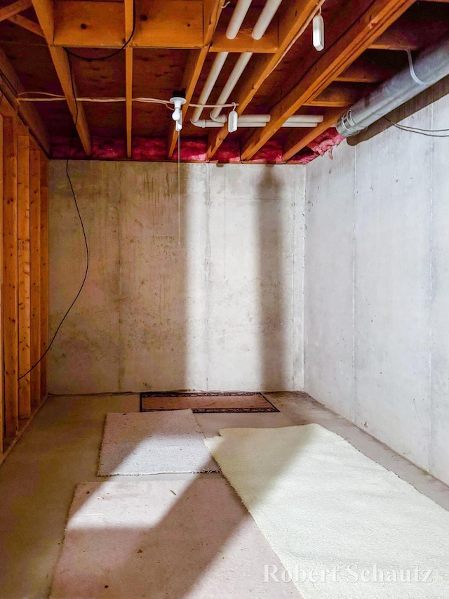 view of unfinished below grade area