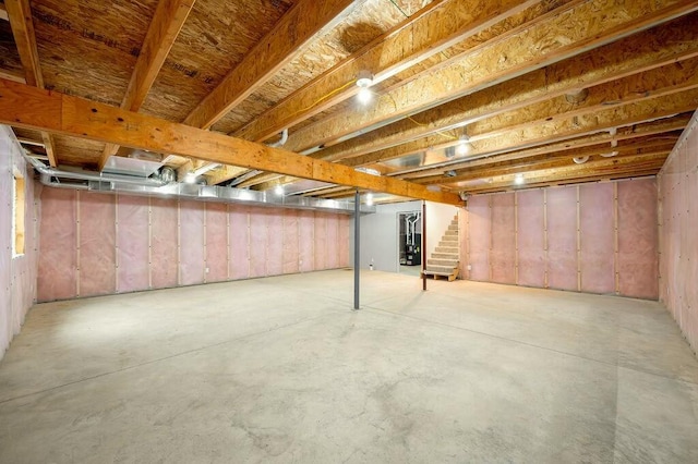 308 Hillview St, Buchanan, MI 49107 - unfinished basement featuring stairway