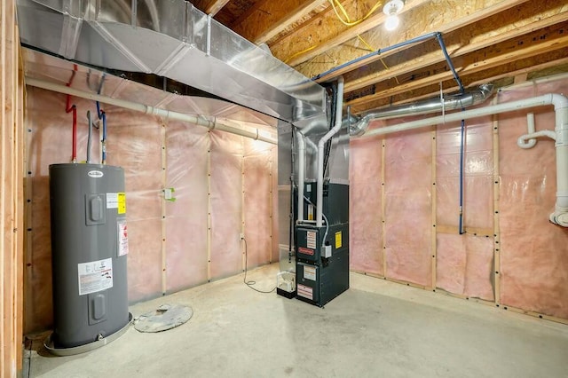 308 Hillview St, Buchanan, MI 49107 - utility room with electric water heater and heating unit