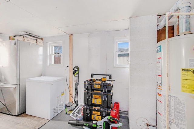 interior space featuring water heater