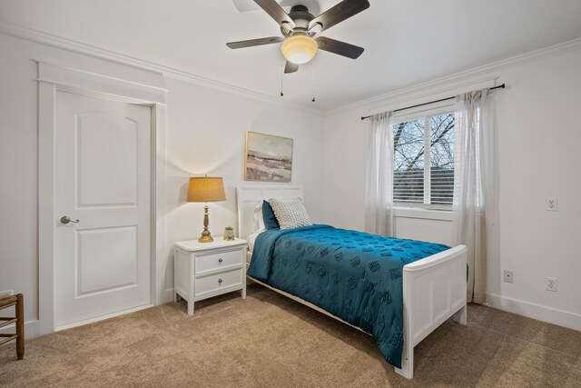 3969 Murray View Ave NE, Lowell, MI 49331 - carpeted bedroom featuring ornamental molding, baseboards, and a ceiling fan