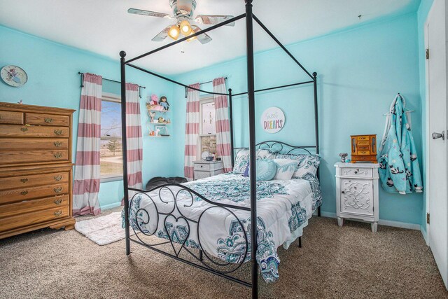 13627 Cadmus Rd, Hudson, MI 49247 - carpeted bedroom featuring a ceiling fan