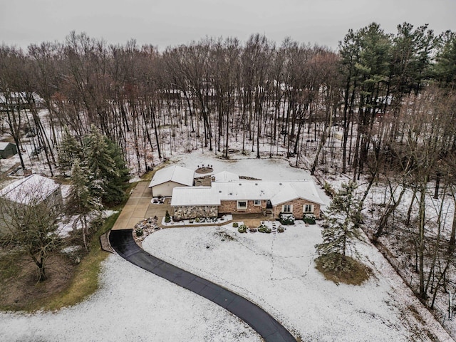 view of snowy aerial view