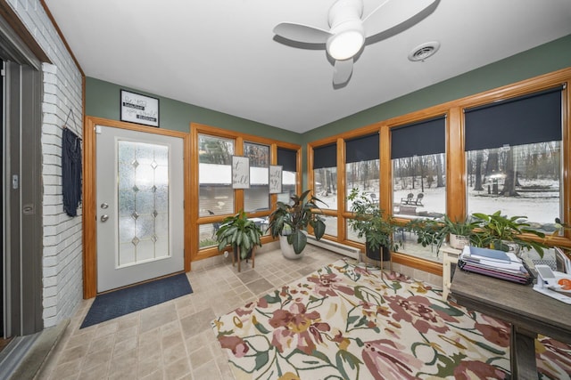 sunroom / solarium with visible vents