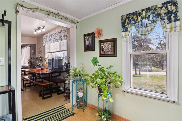 846 Morton Rd, Horton, MI 49246 - interior space featuring baseboards and ornamental molding