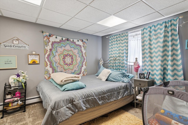 846 Morton Rd, Horton, MI 49246 - bedroom featuring carpet flooring and a drop ceiling