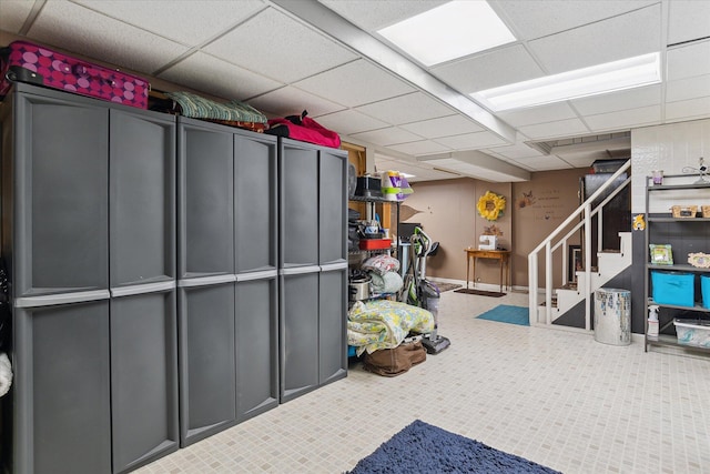 846 Morton Rd, Horton, MI 49246 - finished basement with a drop ceiling and stairway