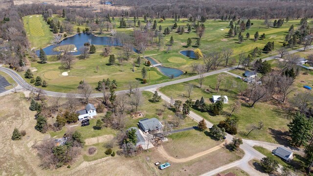 846 Morton Rd, Horton, MI 49246 - birds eye view of property with view of golf course and a water view