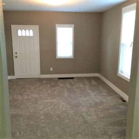 201 E Danaher St, Ludington, MI 49431 - carpeted entryway featuring a wealth of natural light and baseboards