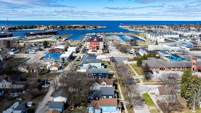 201 E Danaher St, Ludington, MI 49431 - birds eye view of property with a water view