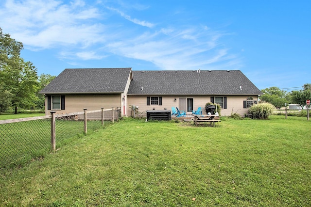 3316 W Lemon Creek Rd, Bridgman, MI 49106 - rear view of house featuring central air condition unit, a hot tub, and a shingled roof