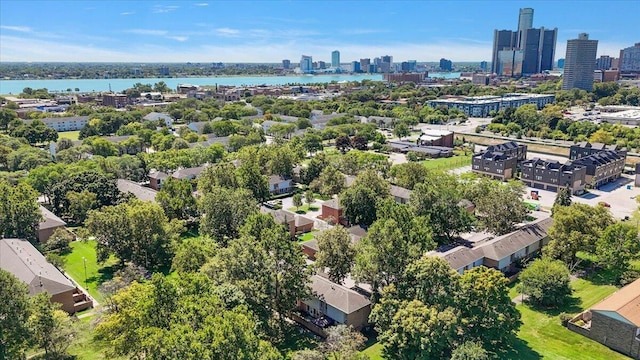 1118 Stafford Pl, Detroit, MI 48207 - birds eye view of property with a water view and a city view