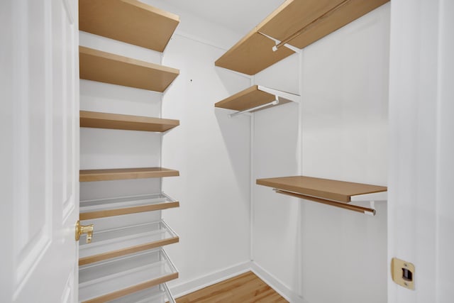 walk in closet featuring light wood-type flooring